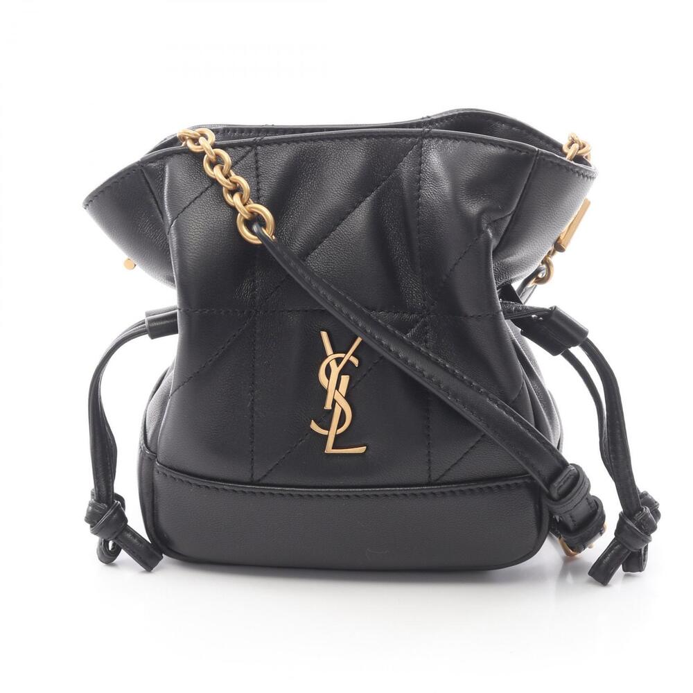 Saint Laurent Paris Jamie Shoulder Pouch Clutch Bag Leather Black New